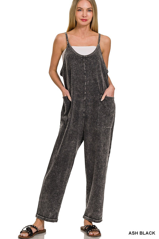 Ash Black Washed Jumpsuit
