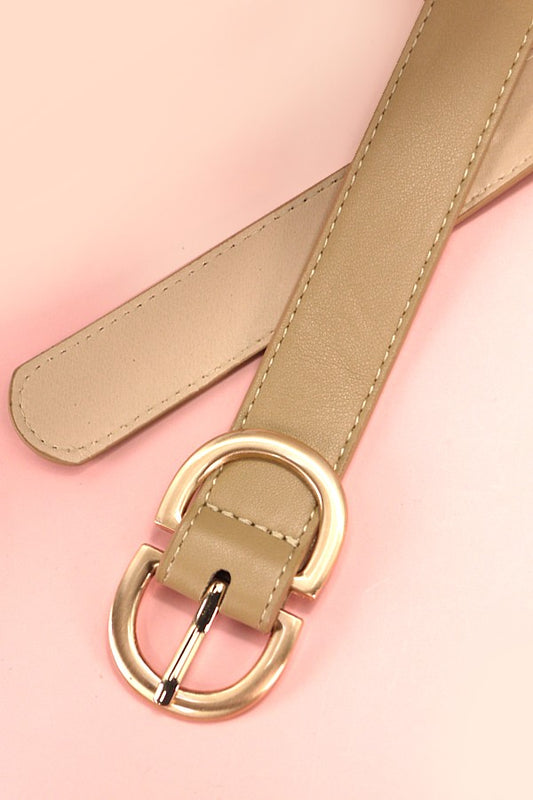 Tan Buckle Faux Leather Belt