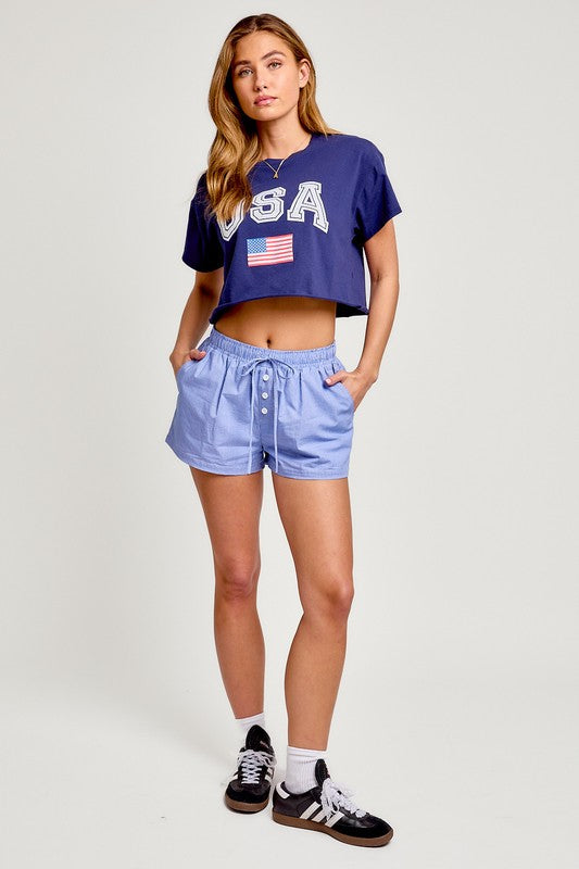 Navy USA Crop