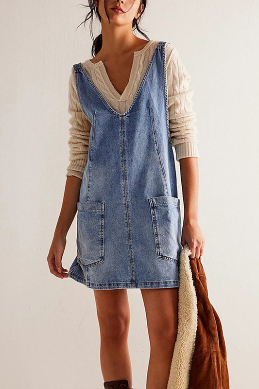 Blue Denim Overall Dress