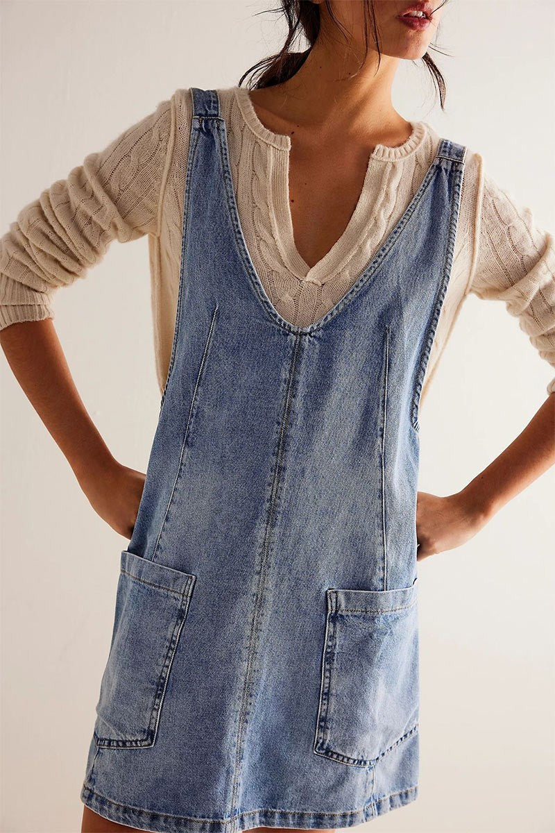 Blue Denim Overall Dress