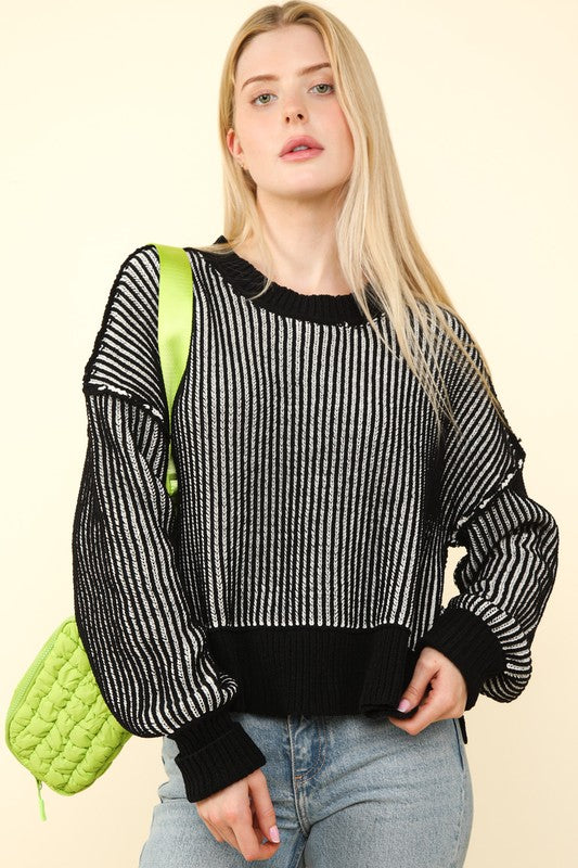 Black Striped Sweater