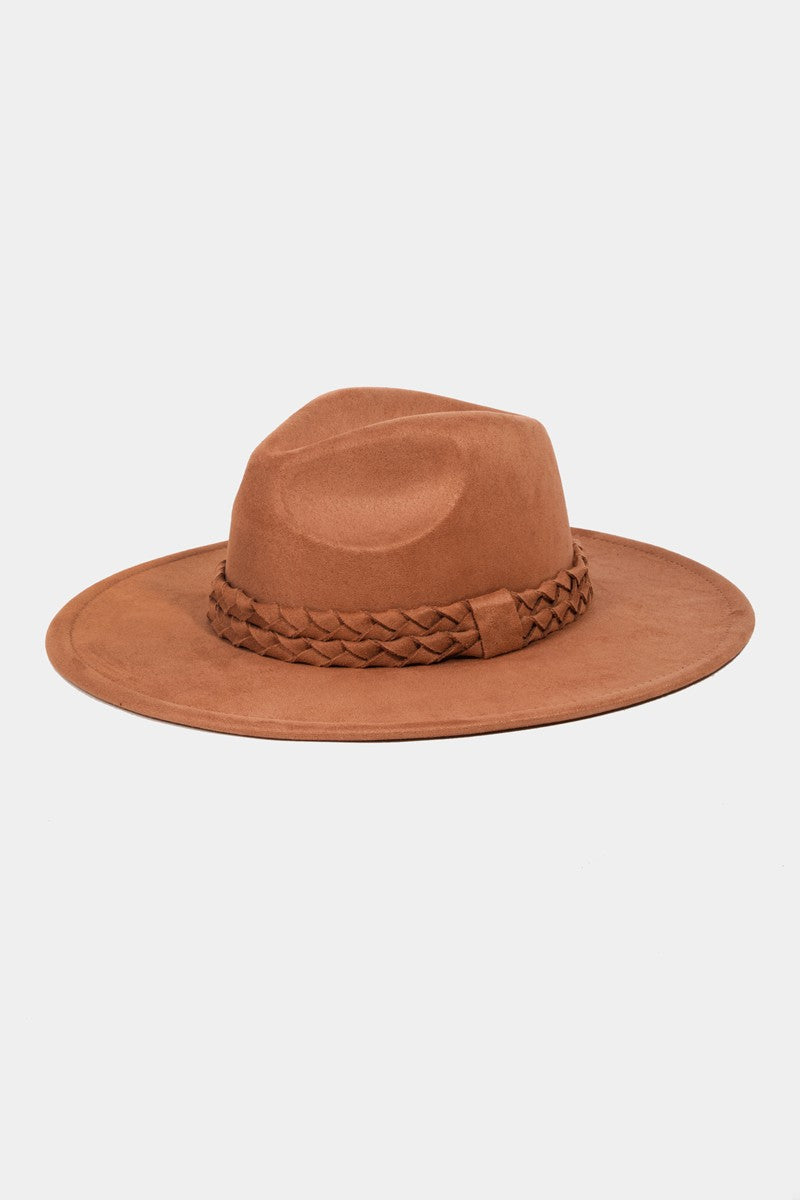 Brown Double Braid Fedora