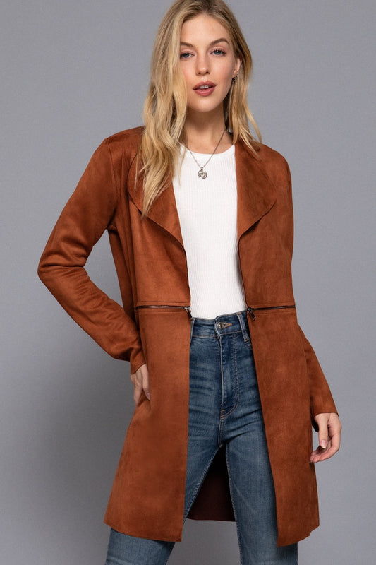 Chestnut Suede Long Jacket