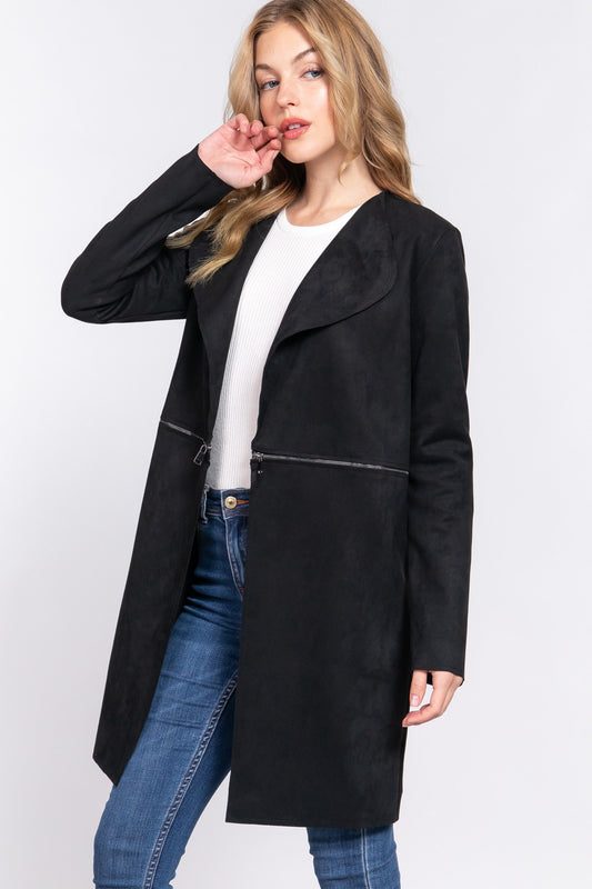 Black Suede Long Jacket