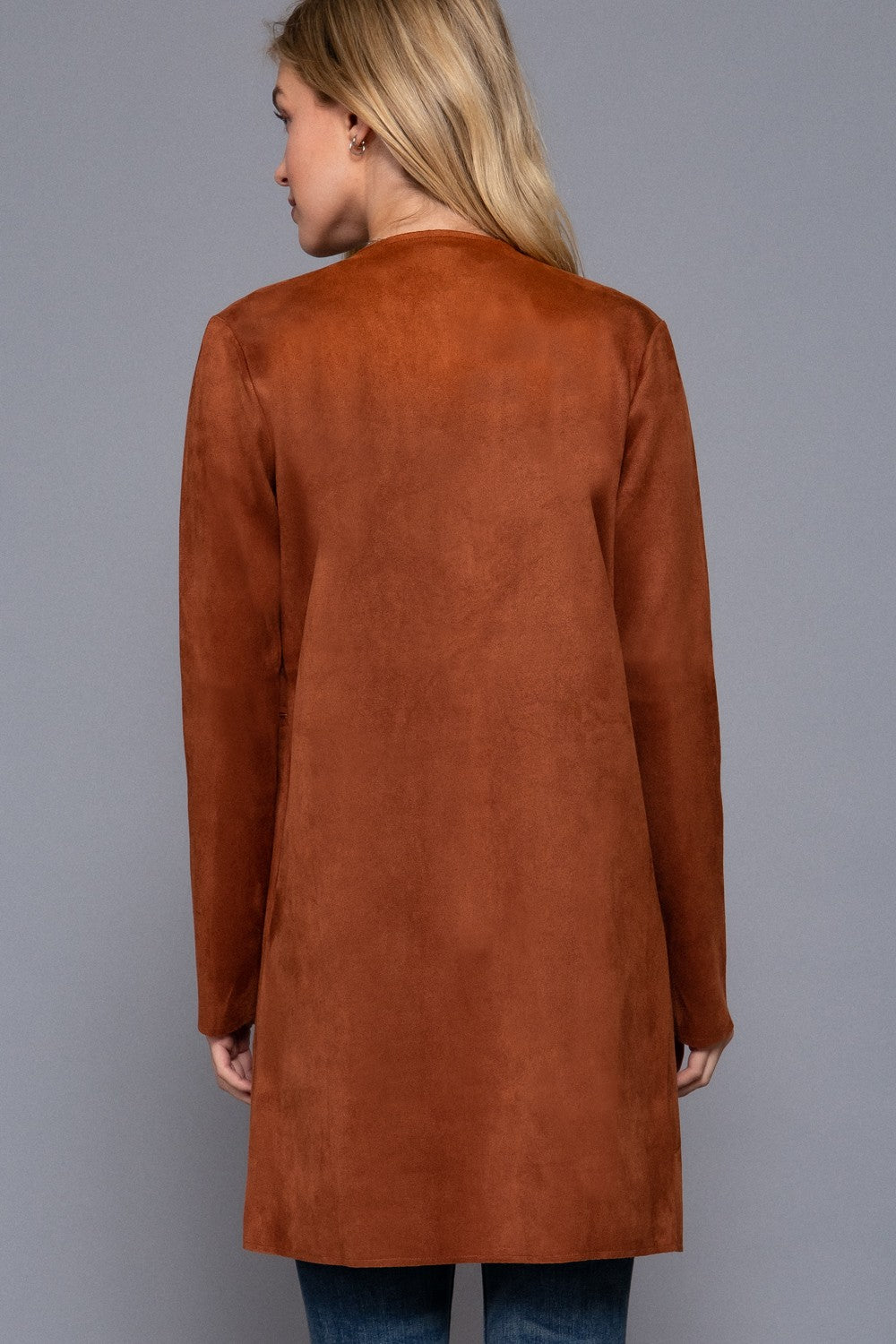 Chestnut Suede Long Jacket