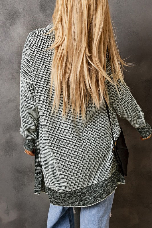 Gray Knit Cardigan