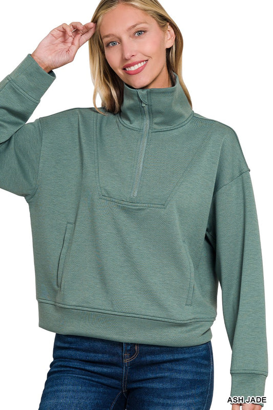 Ash Jade Half Zip Pullover
