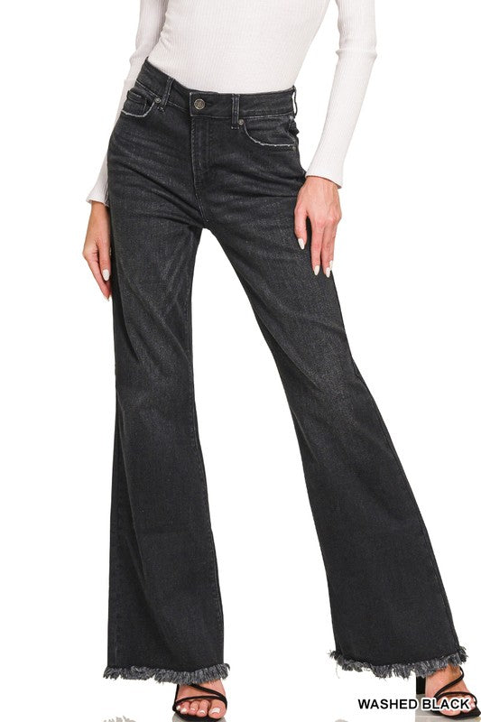 Black High Rise Bell Bottom Jean
