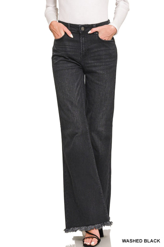 Black High Rise Bell Bottom Jean