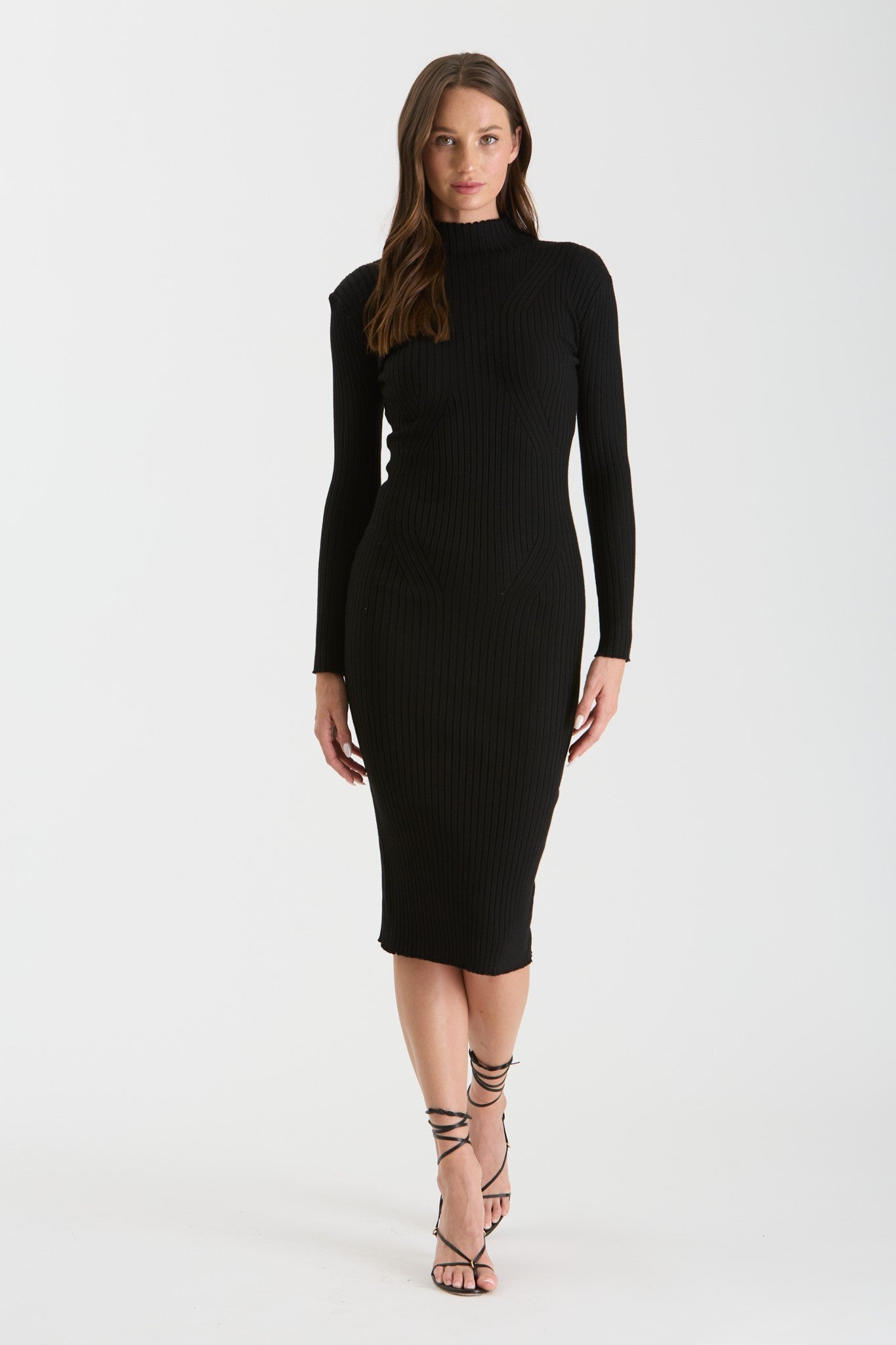 Black Mock Neck Sweater Dress