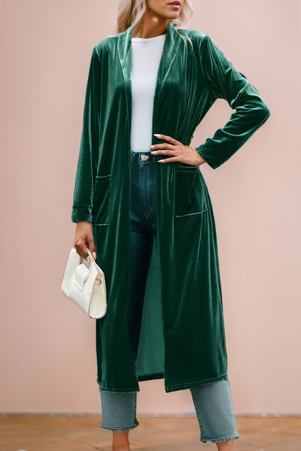 Green Velvet Cardigan