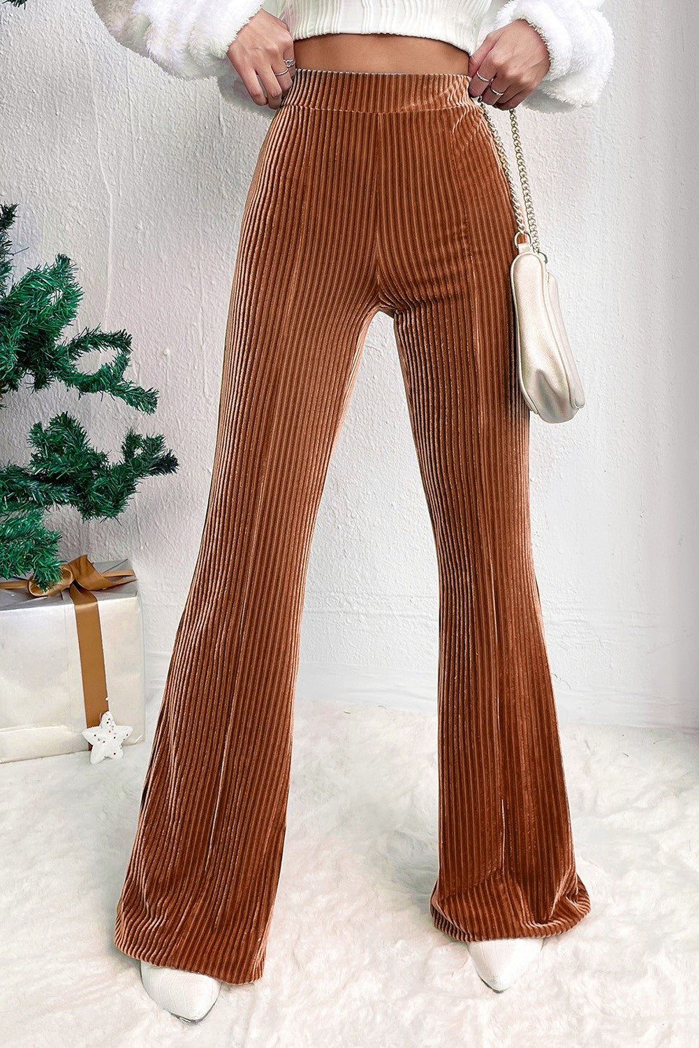 Chestnut Corduroy Flare Pant