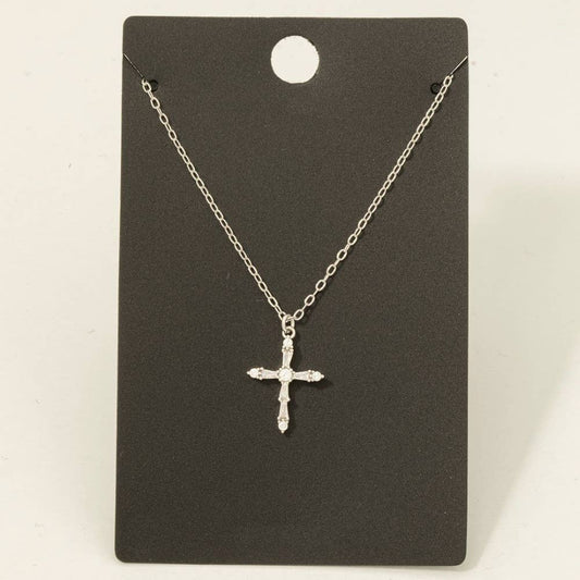 Gold Dipped Dainty Cz Cross Pendant