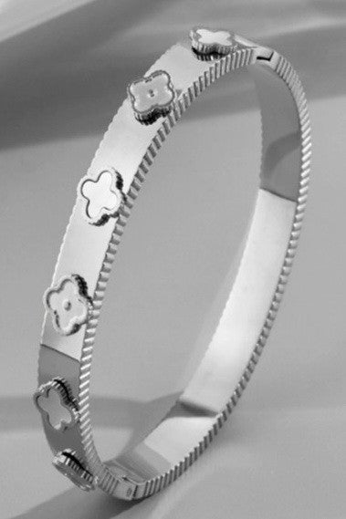 18k Silver Waterproof Stainless Steel Bangle