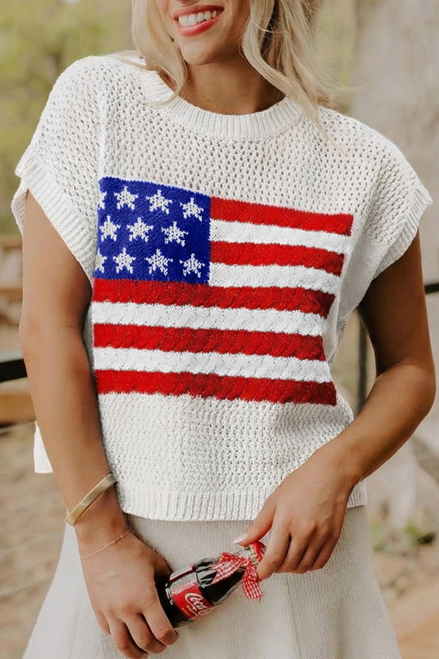 Flag Knit Sweater Top