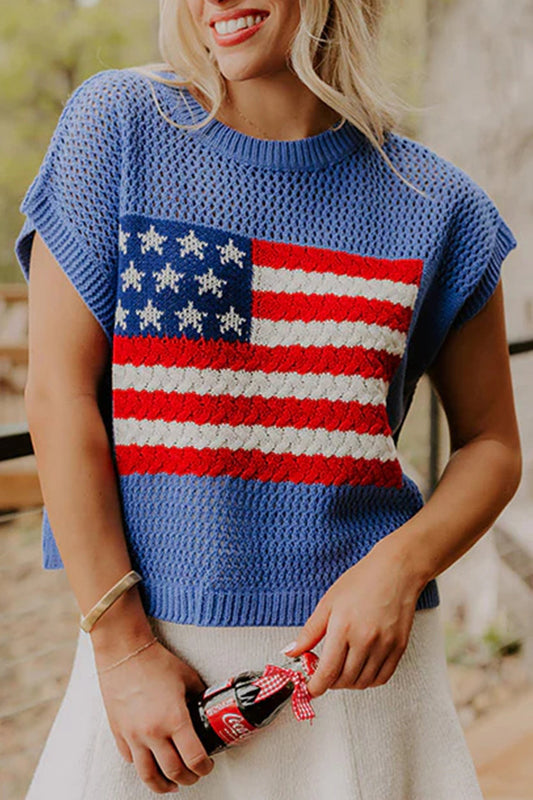 Flag Knit Sweater Top