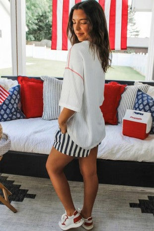 USA Graphic Loose Ribbed Top