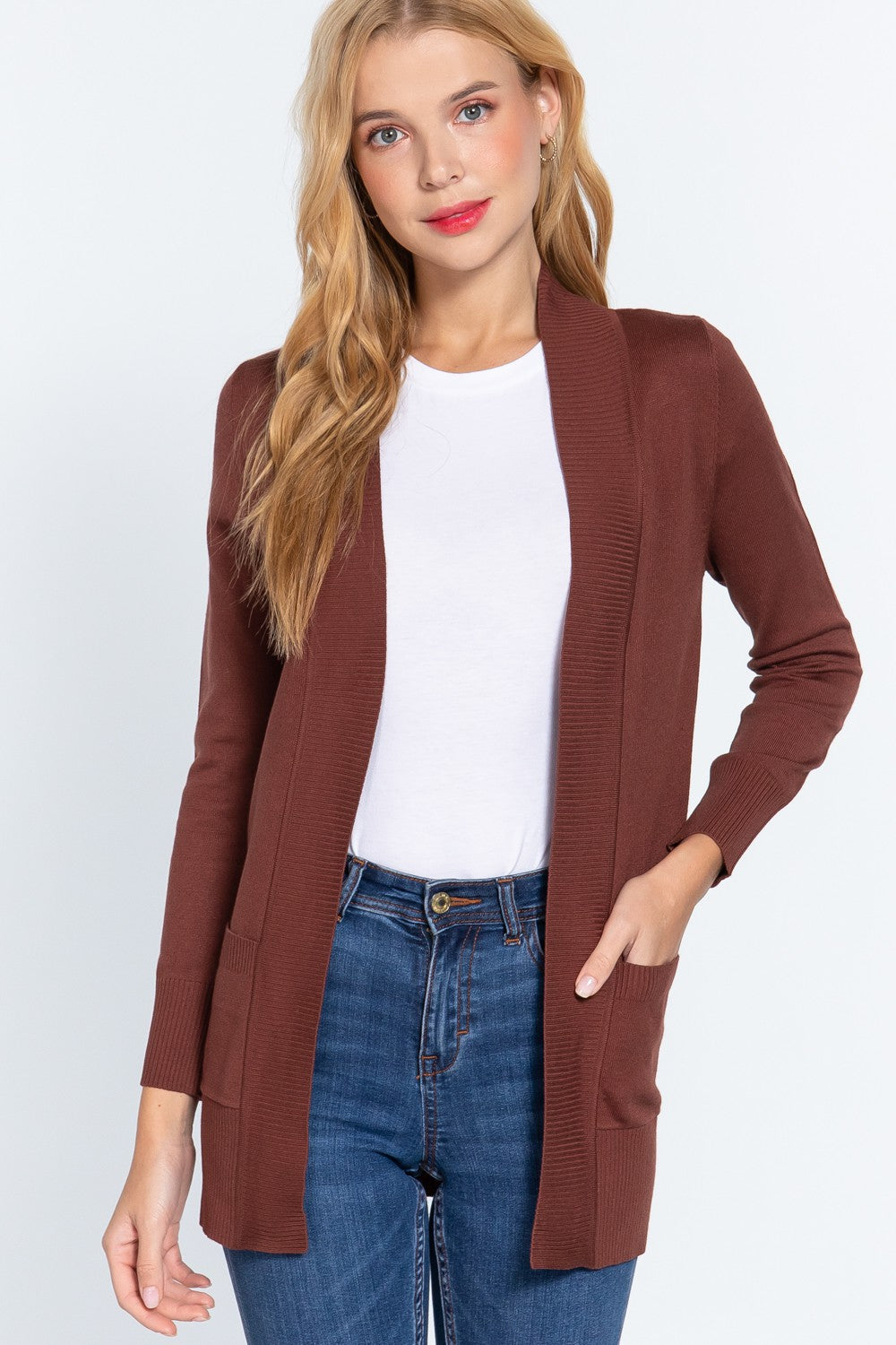 Sepia Rib Band Cardigan