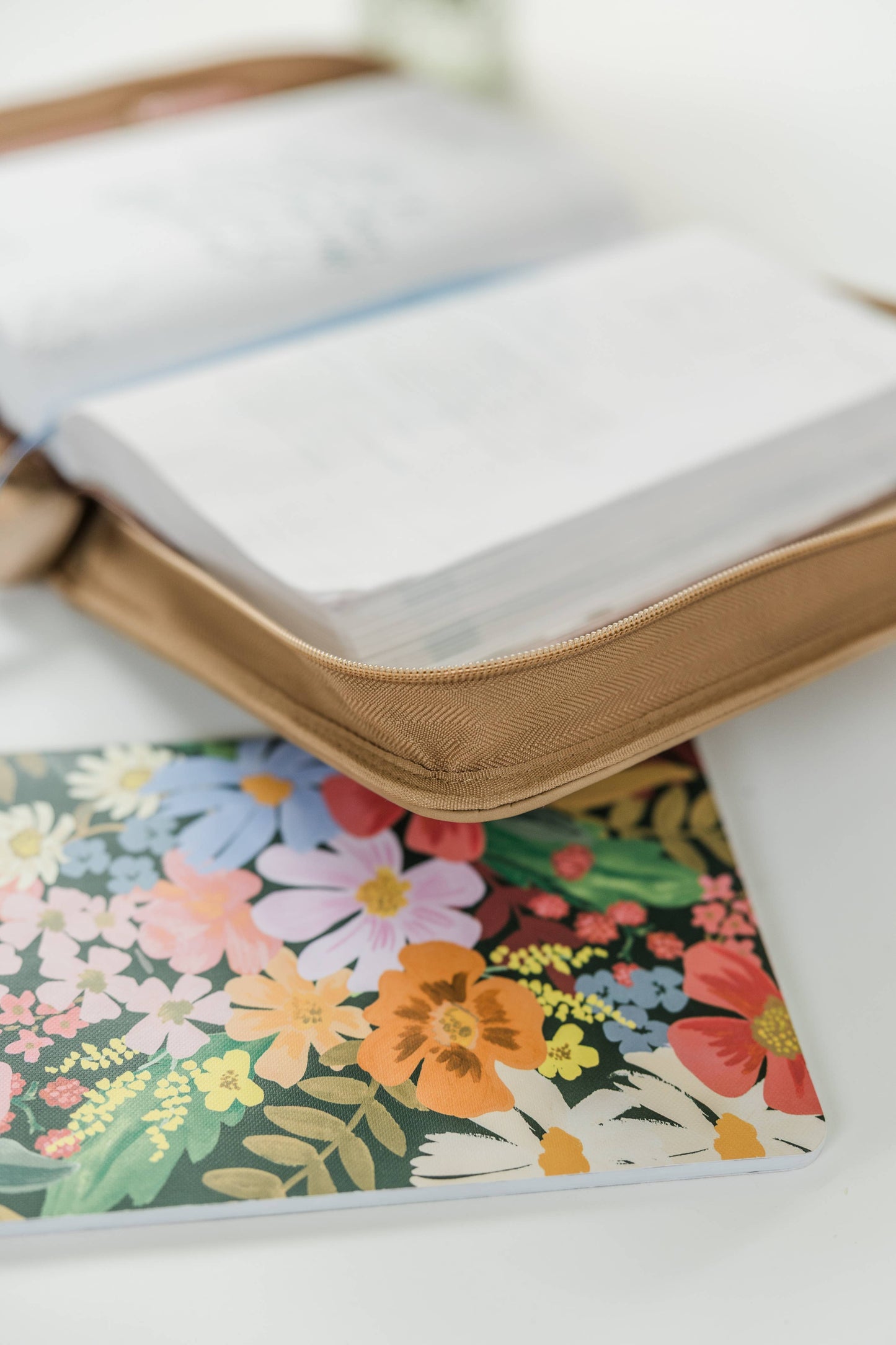 Bible Cover, Vegan Leather Bible Case, Trio Floral