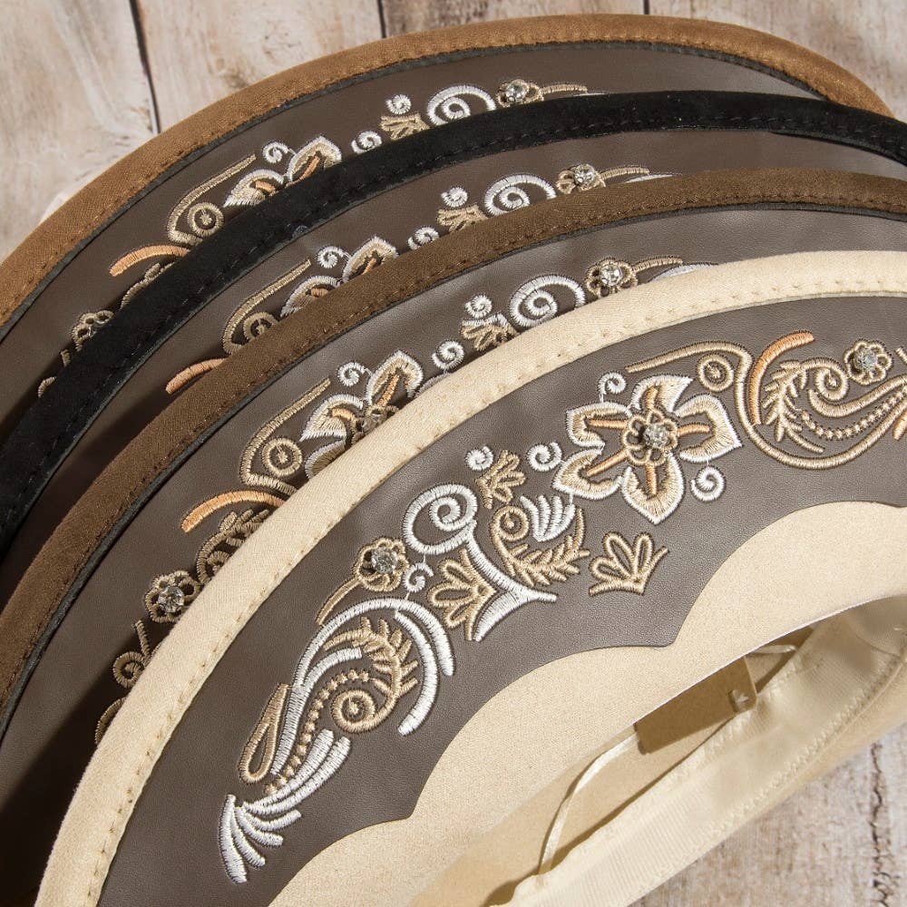 Embroidered Strap With Stone Western Cowboy Hat: KA
