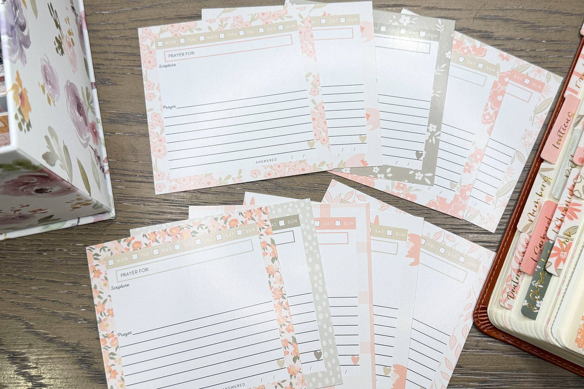 Blank Prayer Cards | Peach Floral