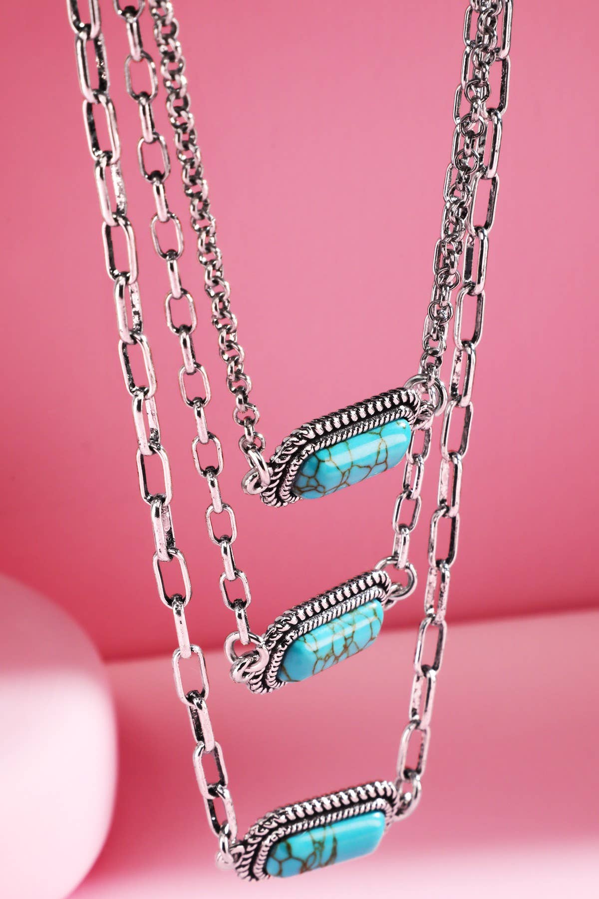 Layered Turquoise Necklace & Earring Set