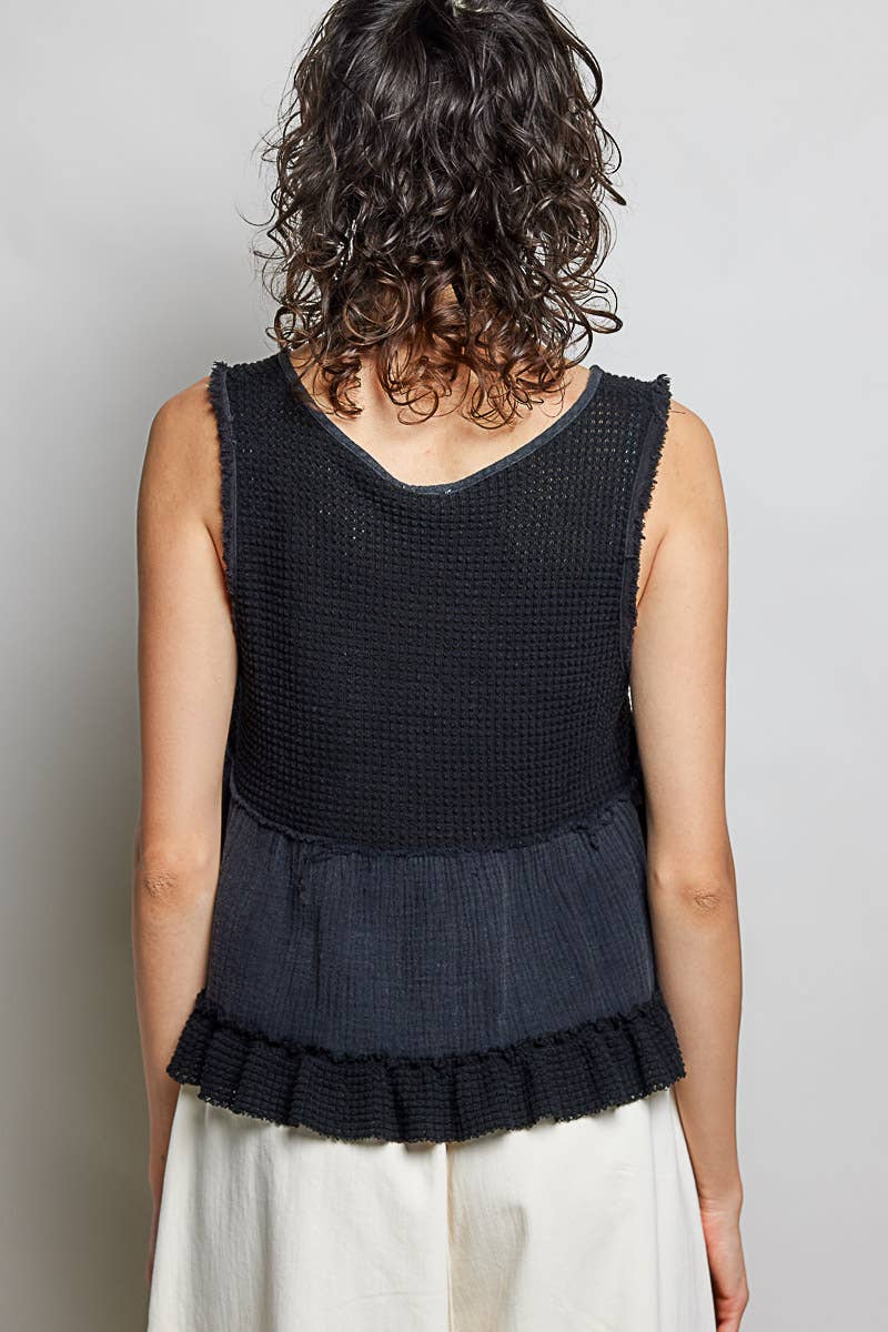 Sleeveless Cropped Babydoll Top