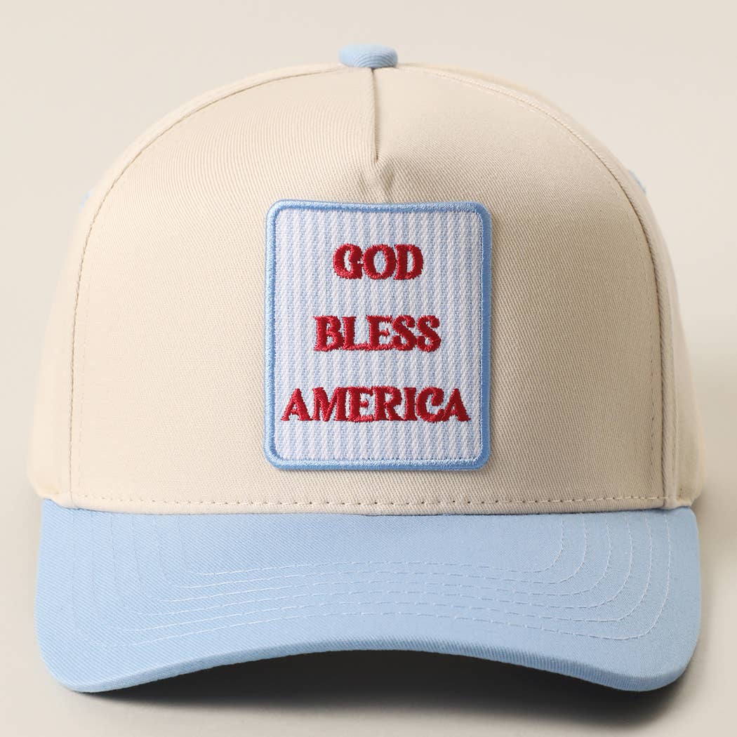 "GOD BLESS AMERICA" Embroidered Trucker Hat
