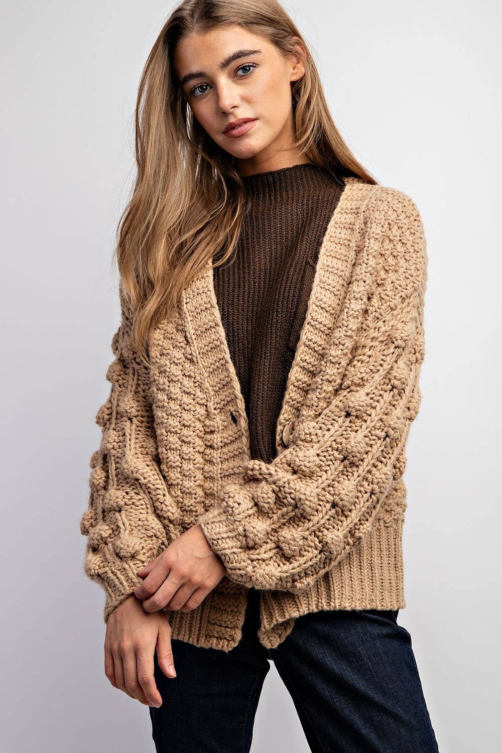 FLOWER KNITTING CARDIGAN