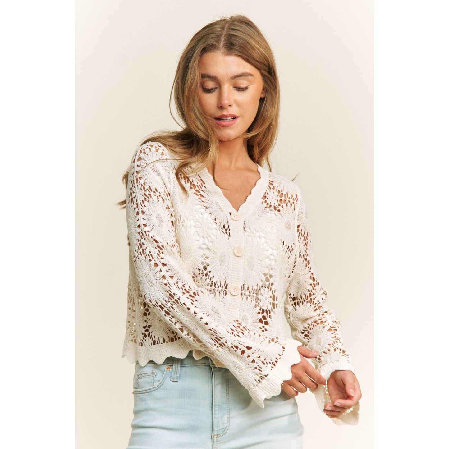 FLORAL CROCHET TOP