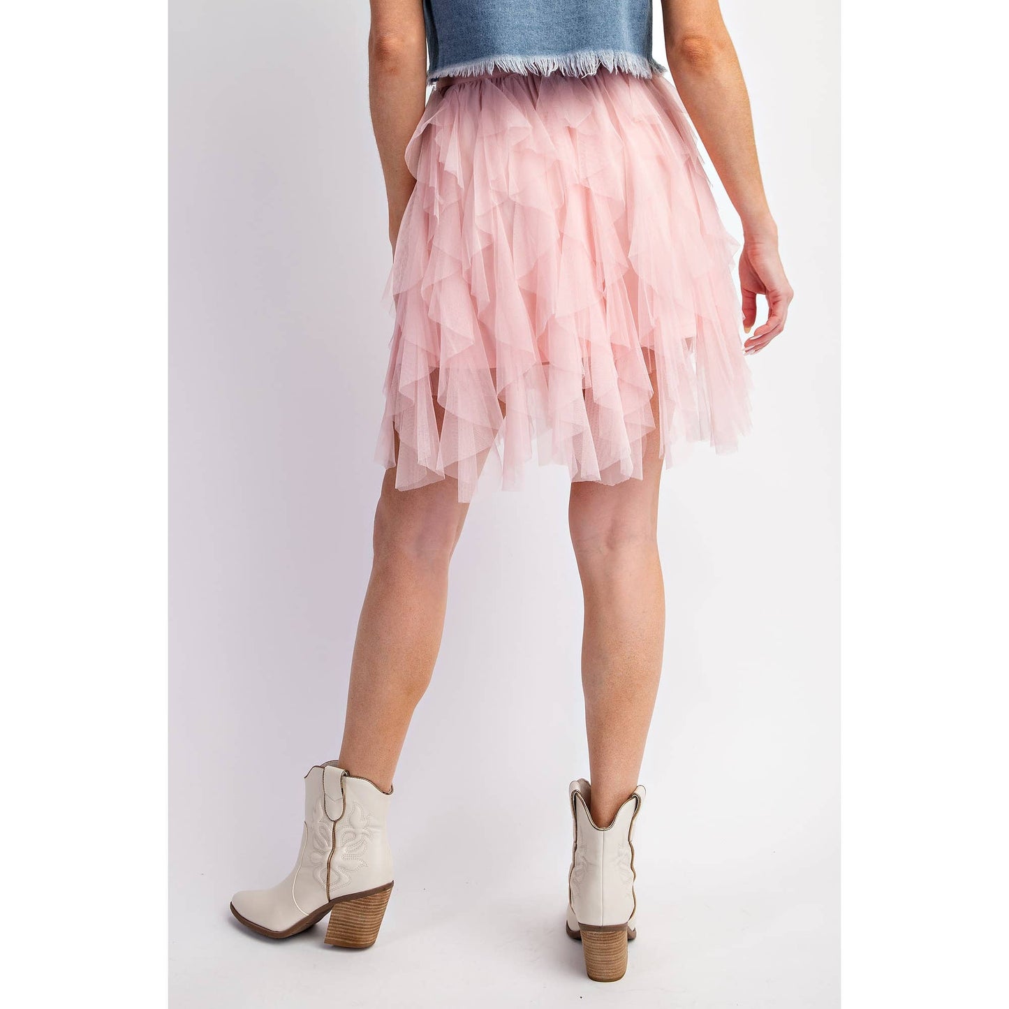 Tulle Mesh Layered Mini Skirt