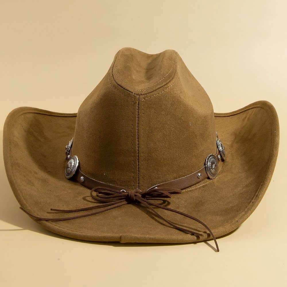 Round Concho Disc Belt Western Cowboy Hat