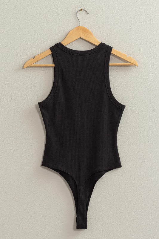 Black Sleeveless Bodysuit