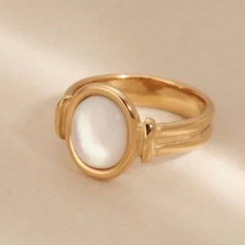 18K STAINLESS STEEL TARNISH FREE STONE RING
