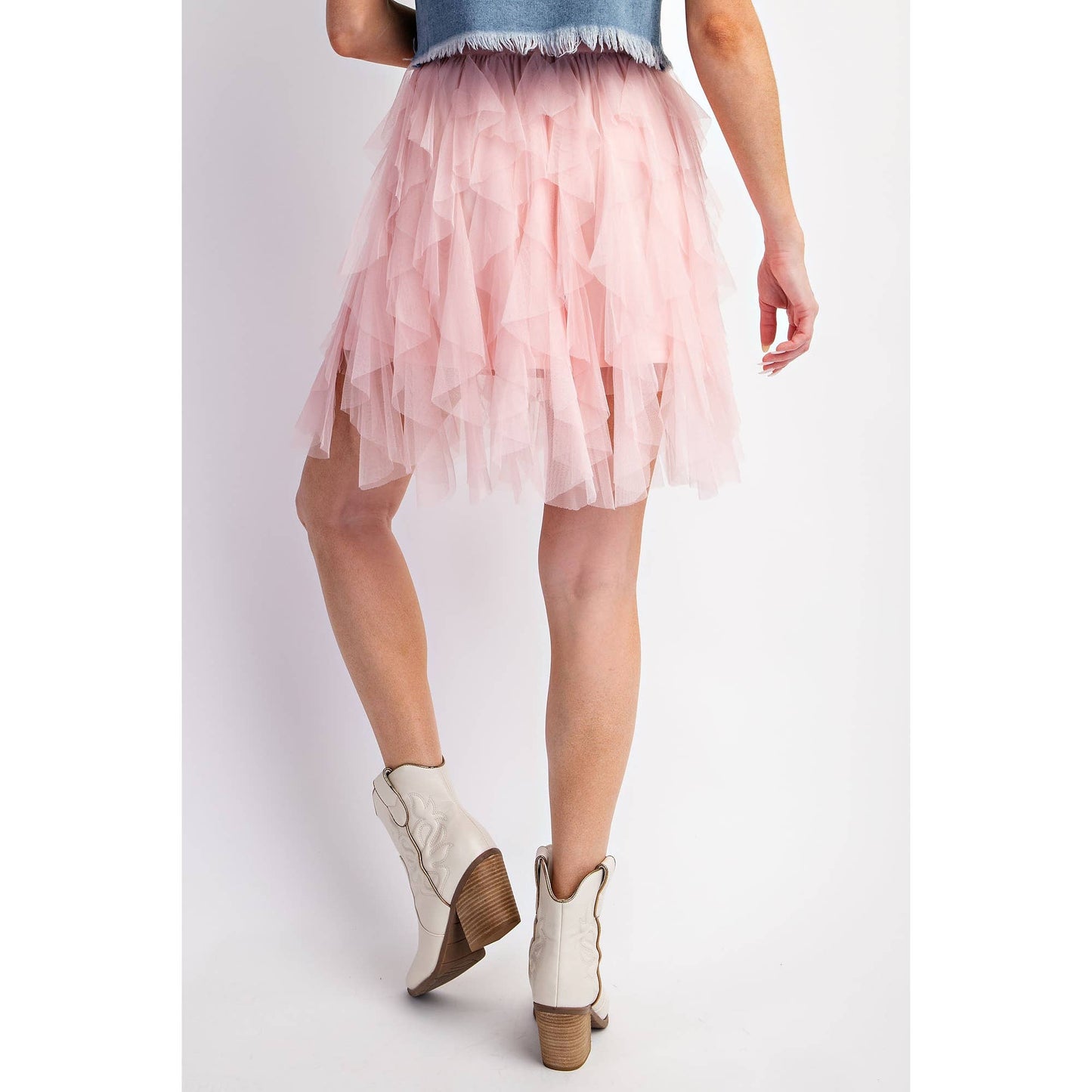 Tulle Mesh Layered Mini Skirt