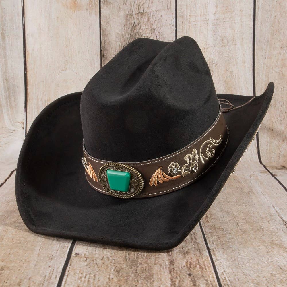 Embroidered Strap With Stone Western Cowboy Hat: KA