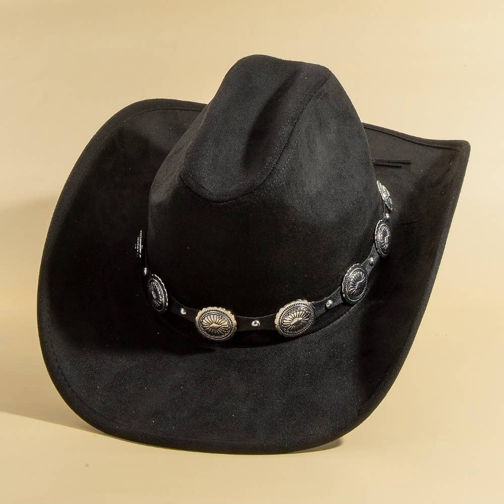 Round Concho Disc Belt Western Cowboy Hat