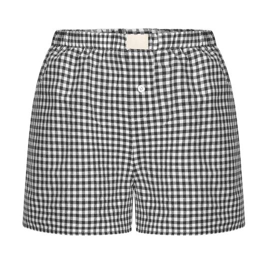 Daily Gingham Boxer Shorts / Black