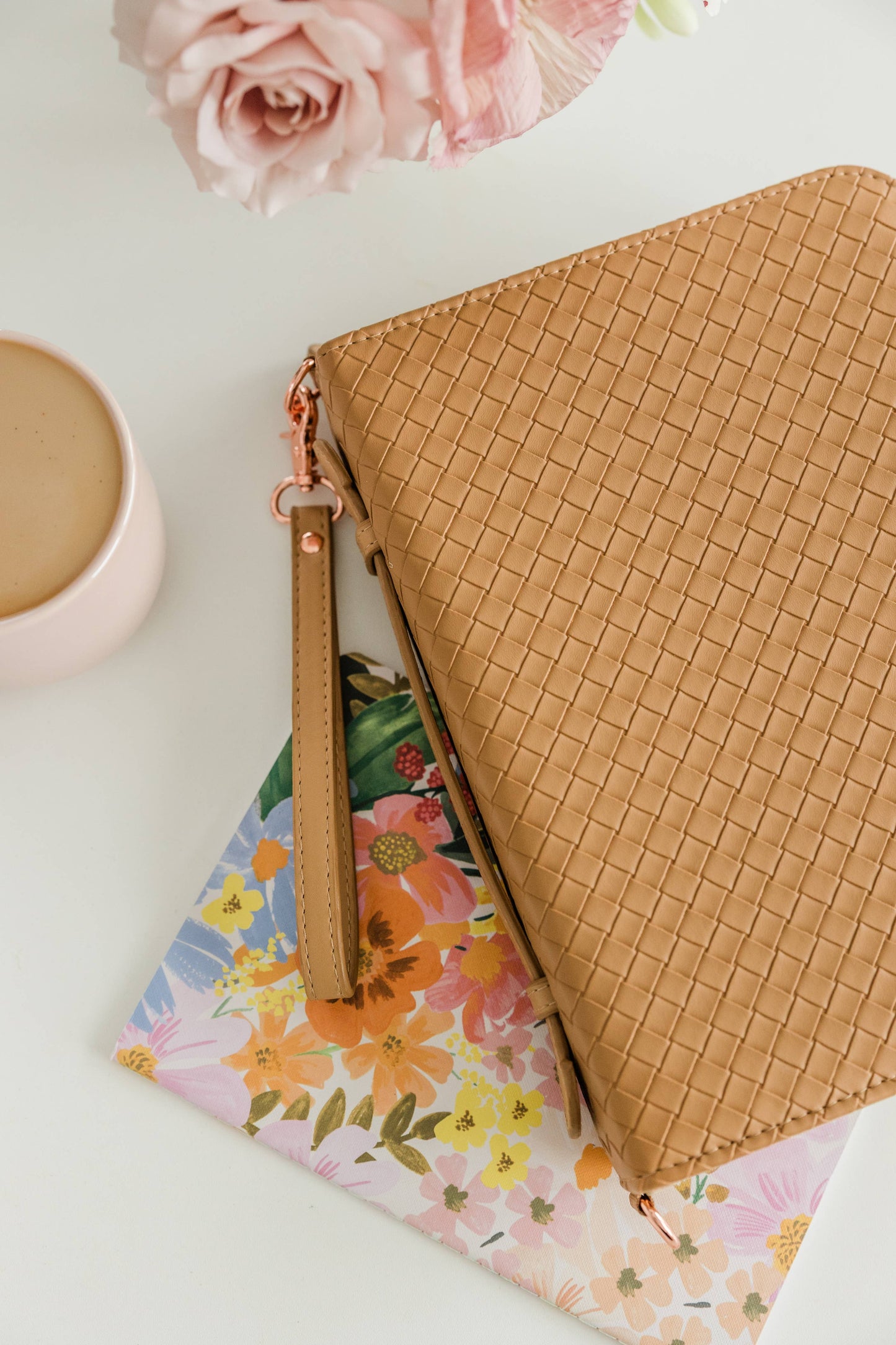 Crossbody  Weave Bible Case: CARAMEL