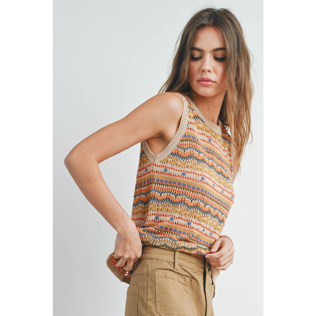 Geo Pattern Knit Top