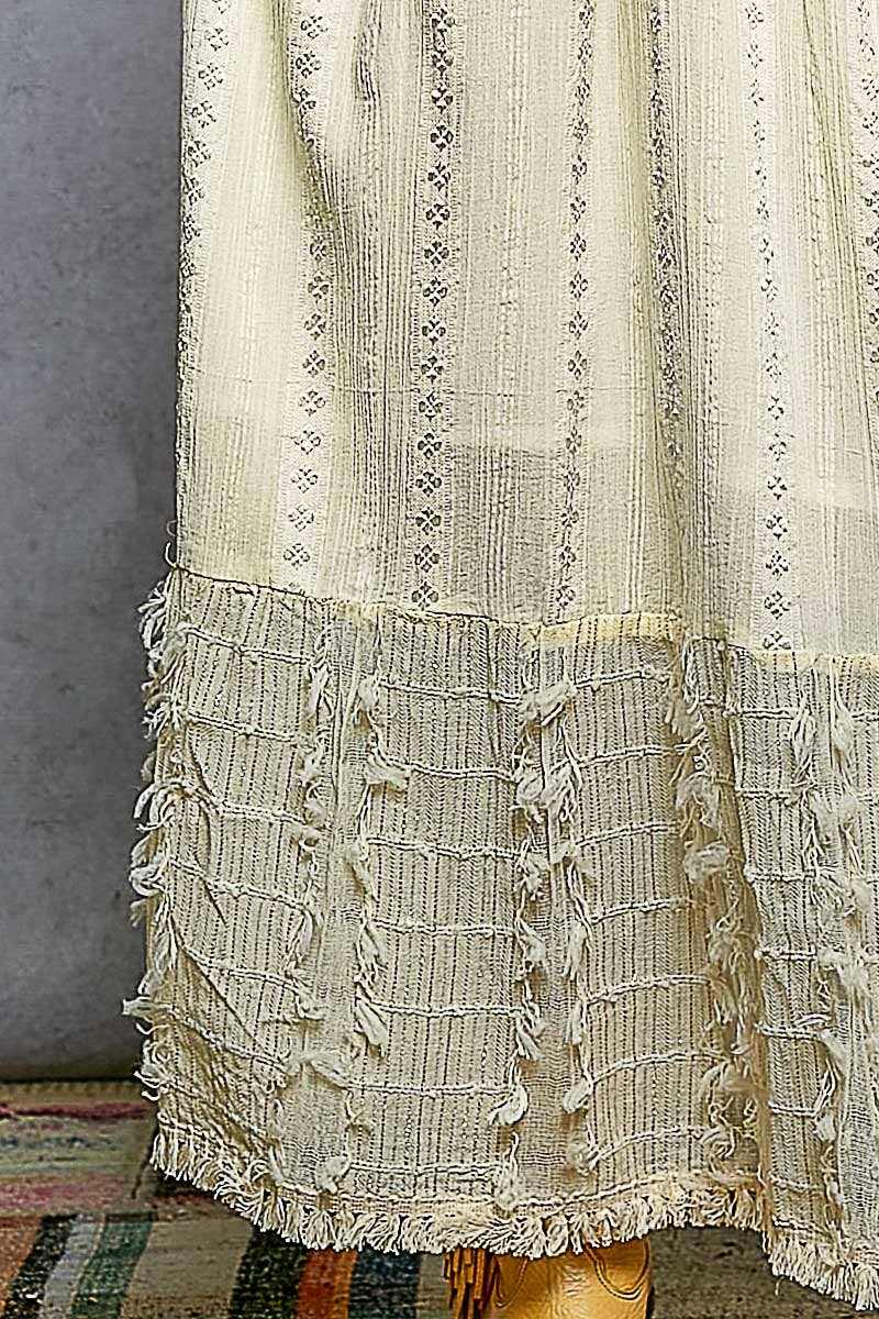 V-Neck Linen Maxi Dress: Beige