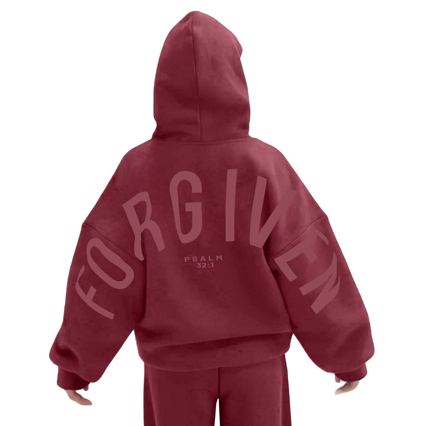 Athleisure Forgiven Letter Print Hooded Sweatshirt: Black
