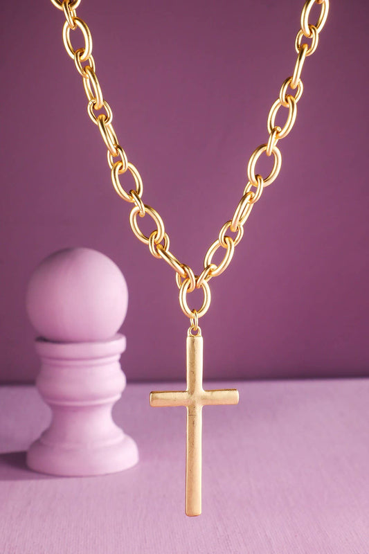Gold Chain Cross Necklace