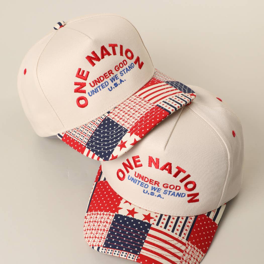 "ONE NATION UNDER GOD" Patchwork Trucker Hat