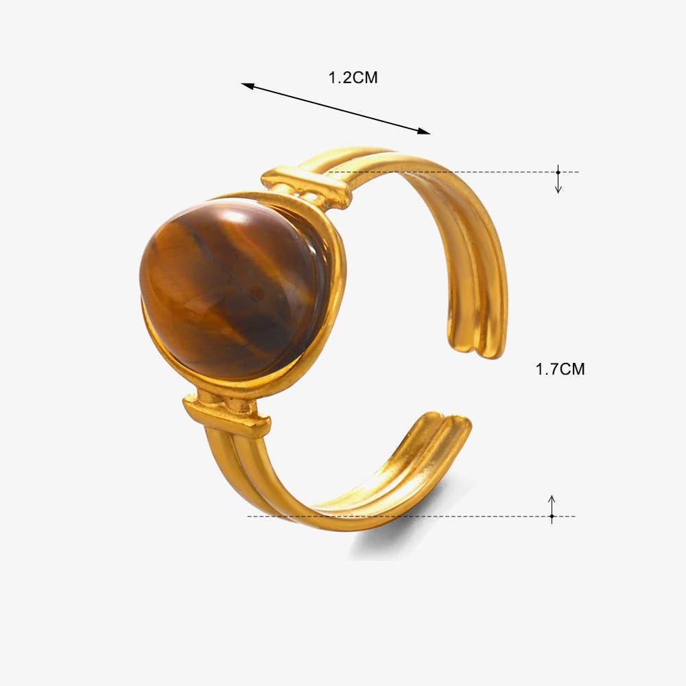 18K STAINLESS STEEL TARNISH FREE STONE RING