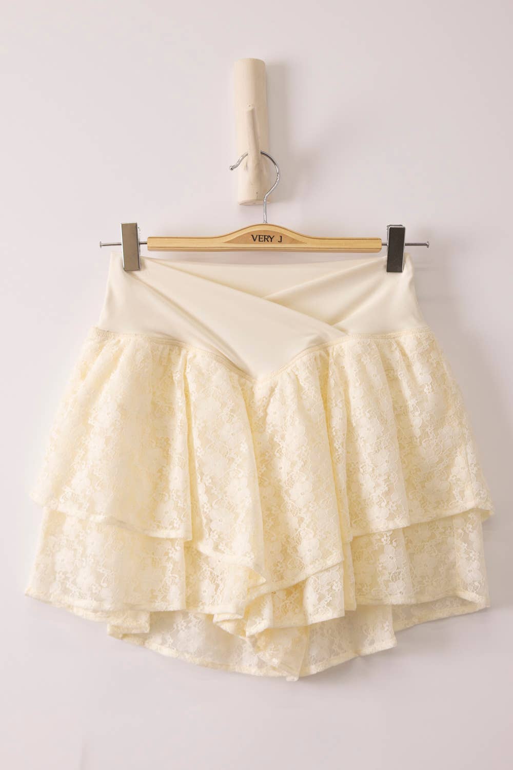 Cream Double Layered Lace Skort