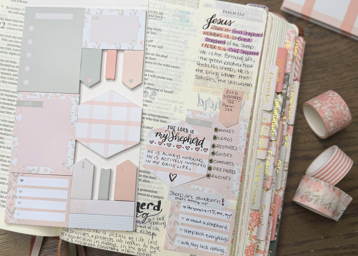 Selah Bible Study Sticky Notes | Peach Floral
