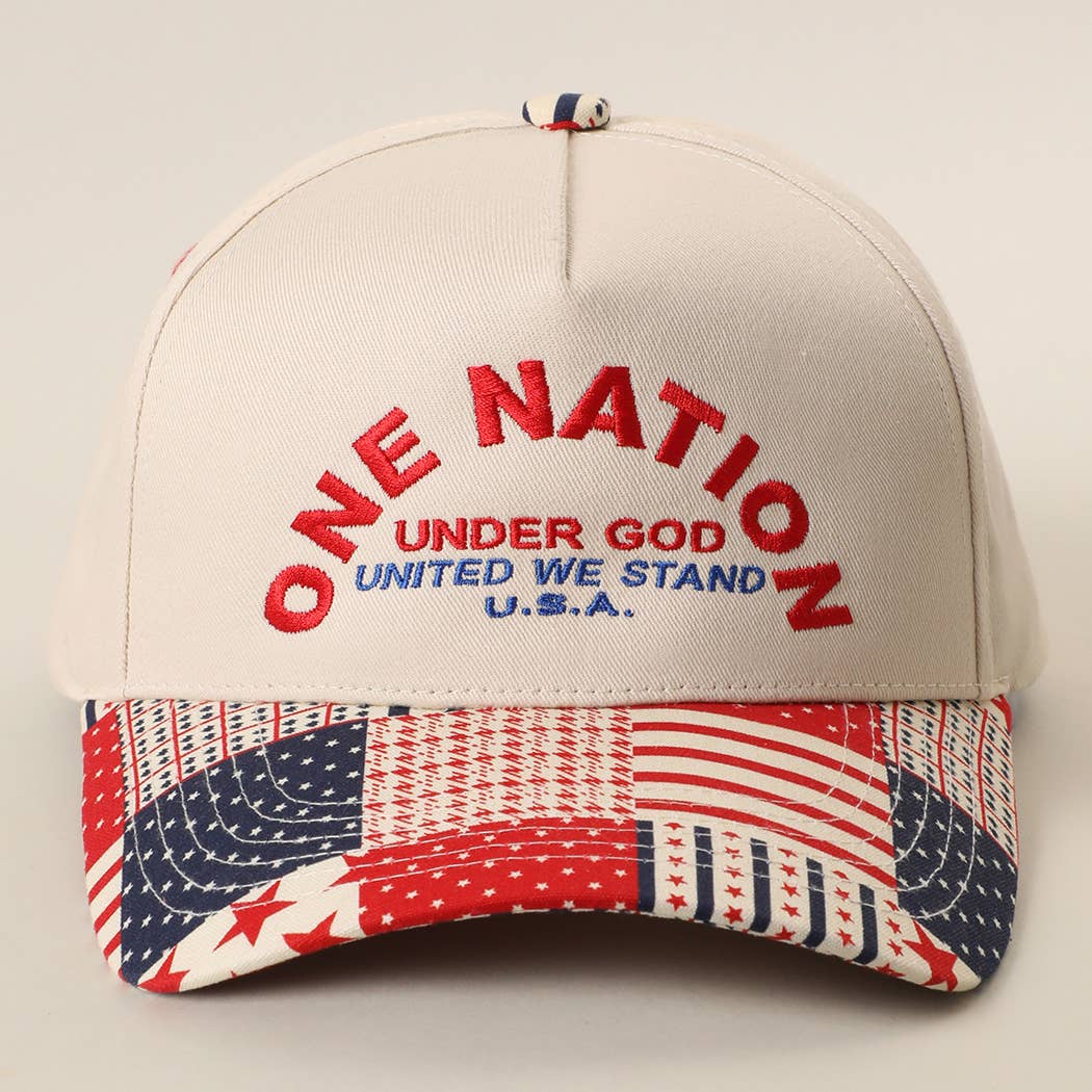 "ONE NATION UNDER GOD" Patchwork Trucker Hat