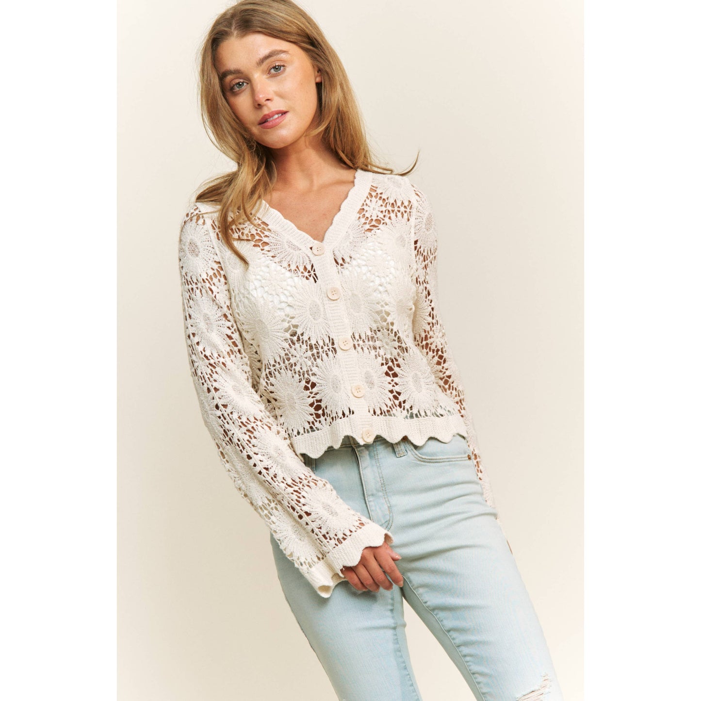 FLORAL CROCHET TOP